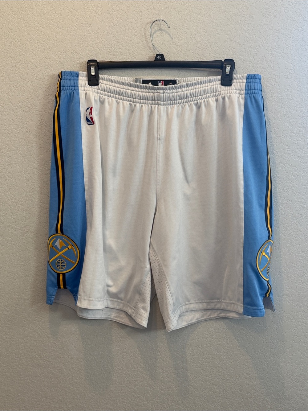 Adidas Denver Nuggets Authentic NBA Embroidered Basketball Shorts